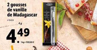 Lidl 2 gousses de vanille de madagascar offre