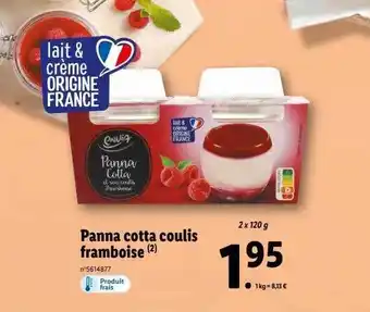 Panna cotta coulis framboise