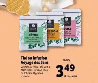 Lidl Thé ou infusion voyage des sens offre