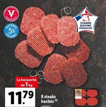 Lidl 8 steaks hachés offre