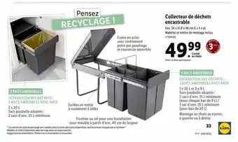 Lidl Collecteur de déchets encastrable offre