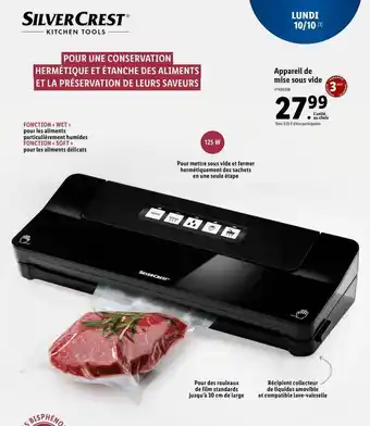 Lidl Appareil de mise sous vide silvercrest offre
