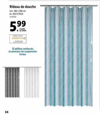 Lidl Rideau de douche offre