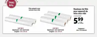 Lidl Rouleaux de film pour appareil de mise sous vide offre