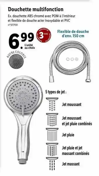 Lidl Douchette multifonction offre