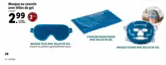 Lidl Masque ou coussin avec billes de gel offre