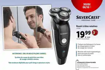 Lidl Rasoir à têtes rotatives silvercrest offre