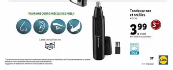 Lidl Tondeuse nez et oreilles silvercrest offre