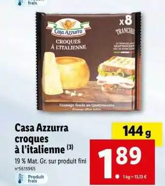 Lidl Casa azzurra croques à l'italienne offre