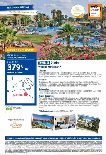 Lidl Tunisie : welcome meridiana 4* offre