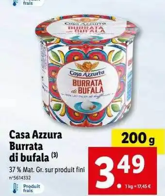 Lidl Casa azzira burrata di bufala offre