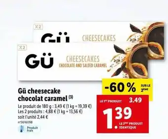 Lidl Gü cheesecake chocolat caramel offre