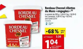Lidl Bordeau chesnel rillettes du mans «engagées» offre