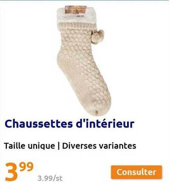 Action Chaussettes d'intérieur offre