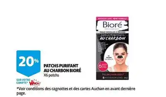 Auchan Patchs purifiant au charbon bioré offre