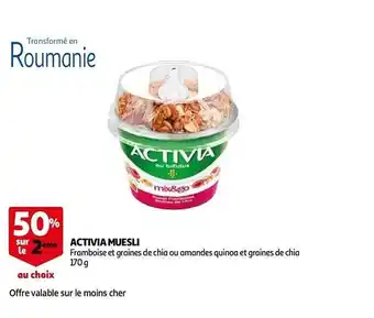 Auchan Activia muesli offre