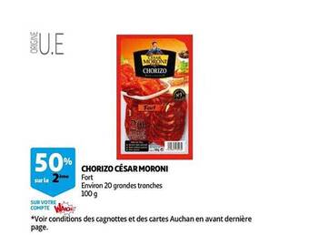 Auchan Chorizo césar moroni offre