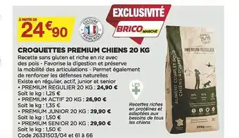 Bricomarché Croquettes premium chiens 20 kg brico marché offre