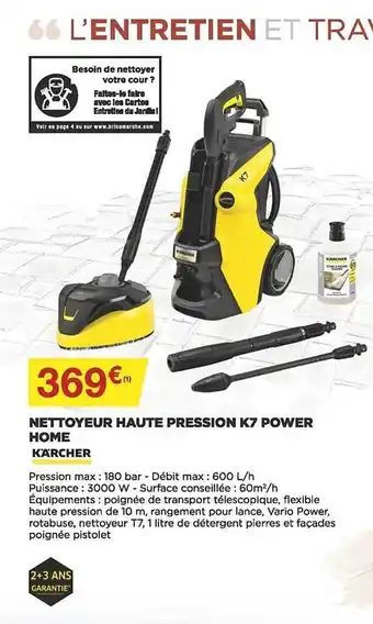 Bricomarché Nettoyeur haute pression k7 power home kärcher offre