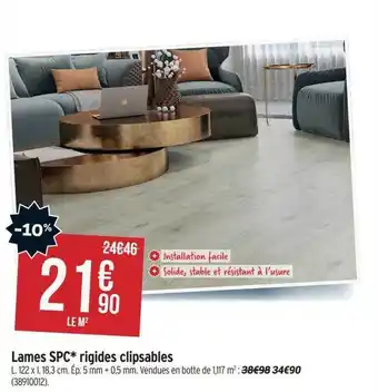 Lames spc rigides clipsables