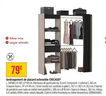 Bricorama Aménagement de placard extensible chicago offre
