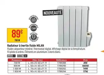 Bricorama Radiateur à inertie fluide milan offre