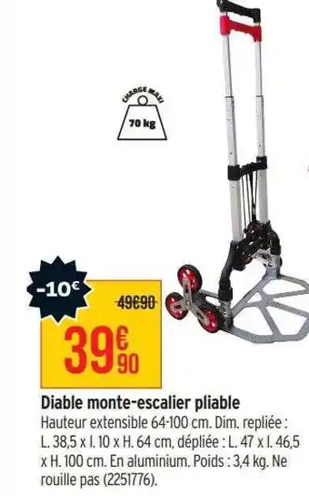 Bricorama Diable monte-escalier pliable offre