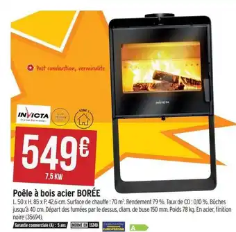 Bricorama Poêle à bois acier borée invicta offre