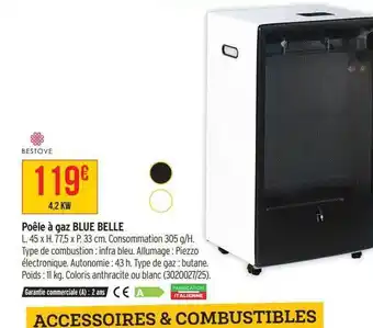 Bricorama Poêle à gaz blue belle bestove offre