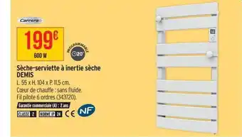 Bricorama Sèche-serviette à inertie sèche demis carrera offre