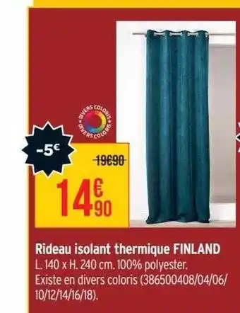 Bricorama Rideau isolant thermique finland offre