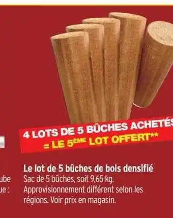 Bricorama Le lot de 5 bûches de bois densifié offre