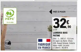 E.Leclerc Brico Lambris bois patine offre
