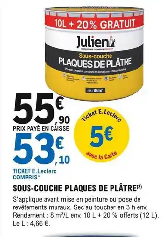 E.Leclerc Brico Sous-couche plaques de plâtre julien offre