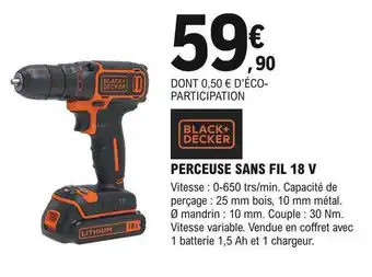 E.Leclerc Brico Perceuse sans fil 18v black + decker offre