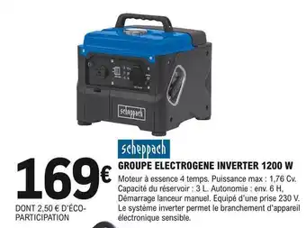 E.Leclerc Brico Groupe électrogène inverter 1200w scheppach offre