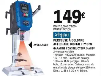 Perceuse à colonne affichage digitale 710w scheppach