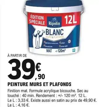 Peinture murs et plafonds ripolin