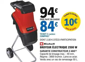 E.Leclerc Brico Broyeur électrique 2500w einhell offre