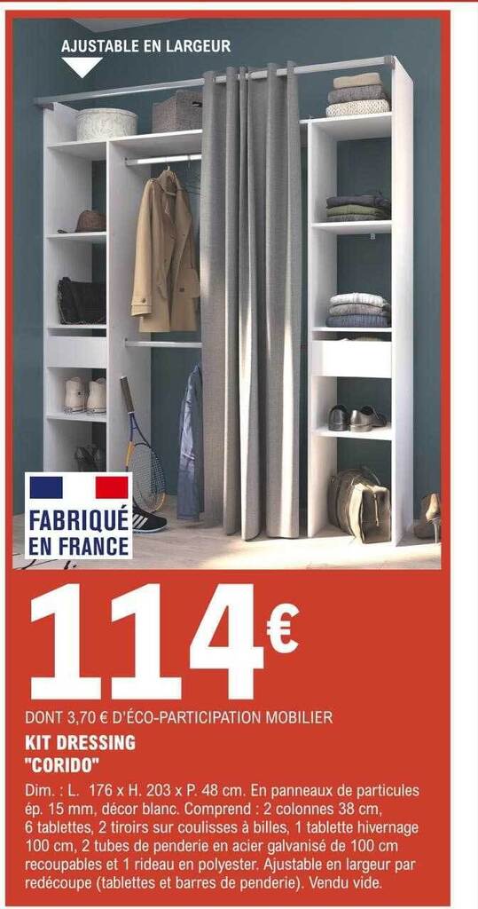 Promo Kit dressing chez E.Leclerc Brico