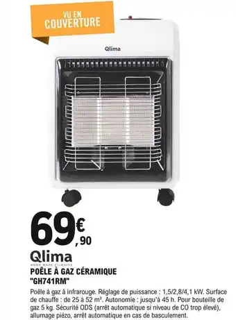 E.Leclerc Brico Poêle à gaz céramique qlima offre