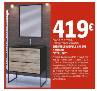 E.Leclerc Brico Ensemble meuble vasque + miroir offre