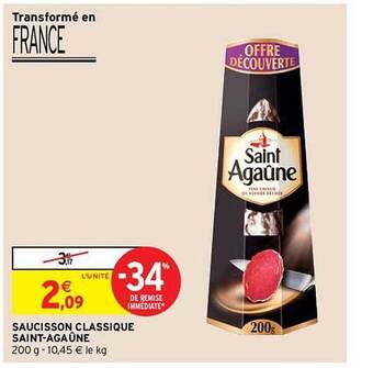 Intermarché Saucisson classique saint-agaûne offre