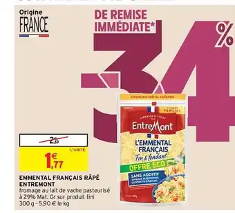 Intermarché Emmental français râpé entremont offre