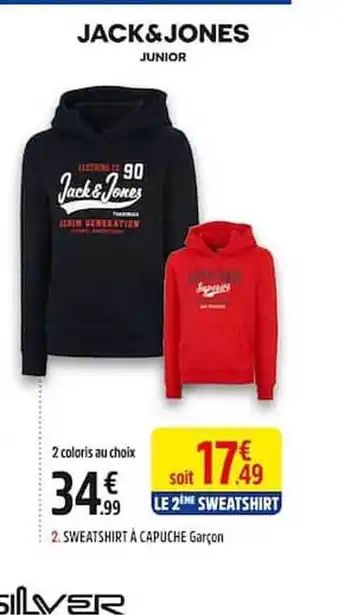 Intersport Sweatshirt à capuche garçon jack & jones offre