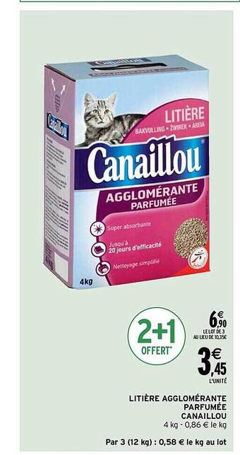 Intermarché Litière agglomérante parfumée canaillou offre