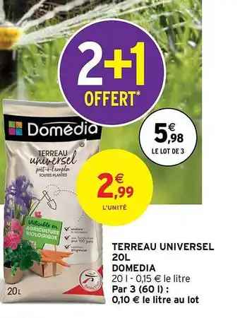 Intermarché Terreau universel 20l domédia offre