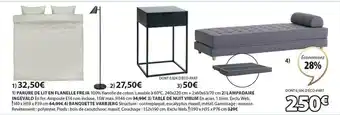 JYSK Parure de lit en flanelle freja, lampadaire ingevald, table de nuit virum, banquette varbjerg offre