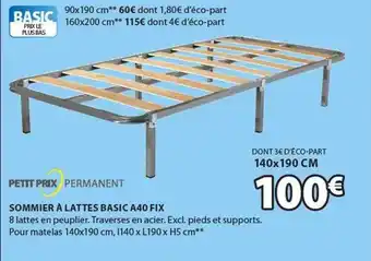 JYSK Sommier à lattes basic a40 fix offre
