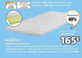 JYSK Surmatelas gold t55 offre